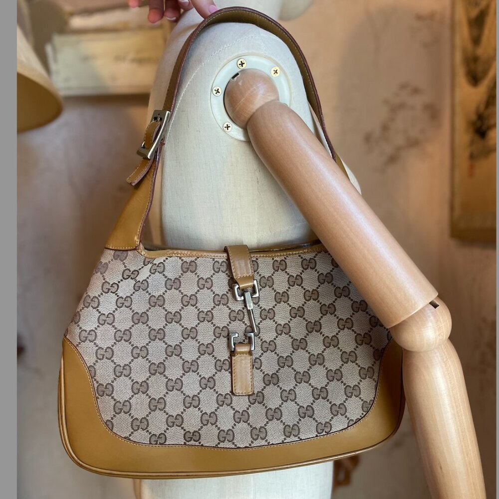 Gucci GG Canvas Jackie Leather Shoulder Bag